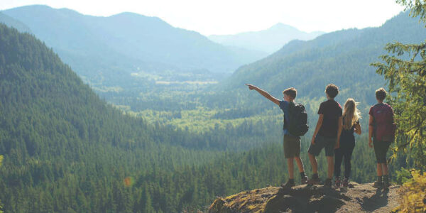 Youth hiking activity